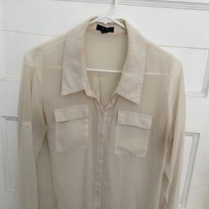 Sheer white button-down